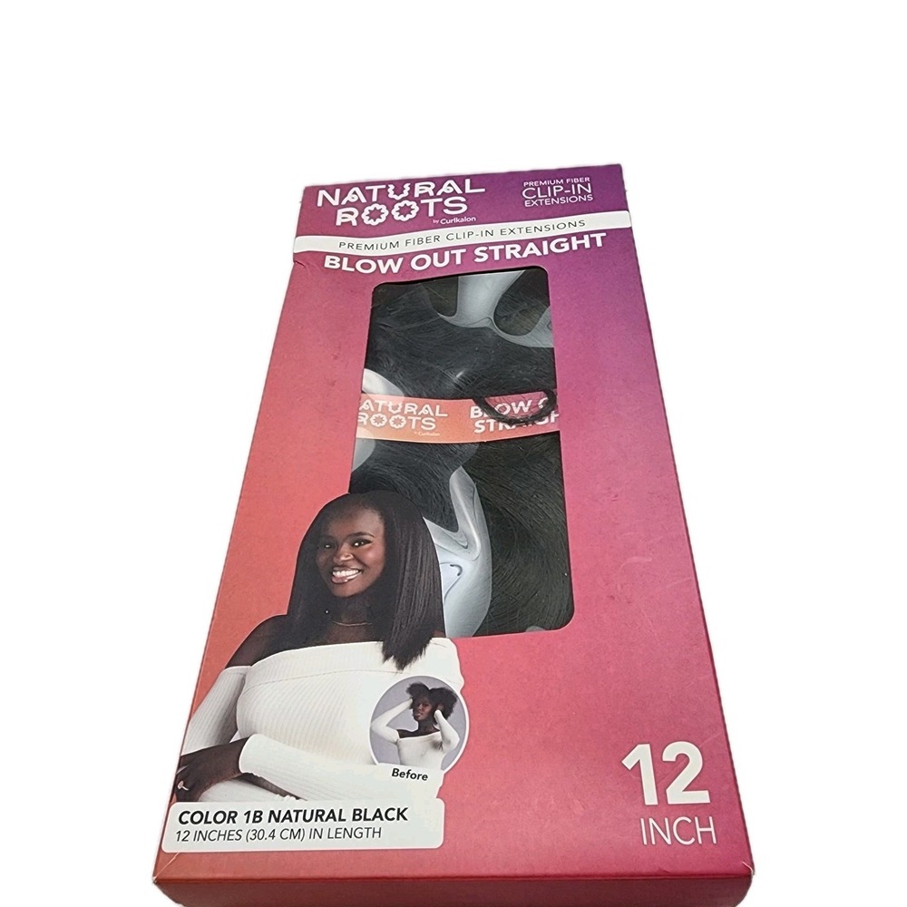 Curlkalon Blow Out Straight 12" Clip-In Natural Black Hair Extensions - 9ct